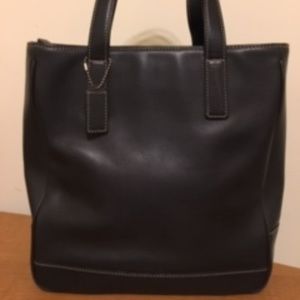 Black Coach Leather Tote